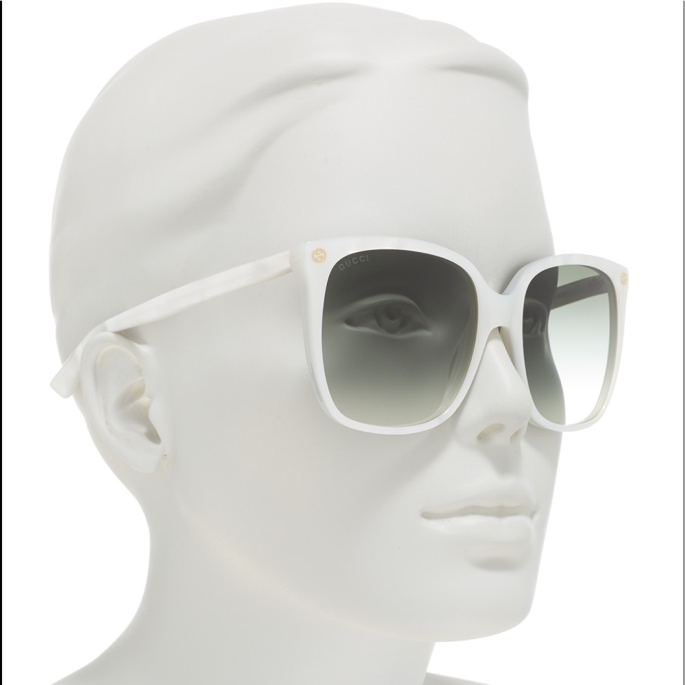 GUCCI White Mother of Pearl Cat-Eye Sunglasses - Picture 8 of 9